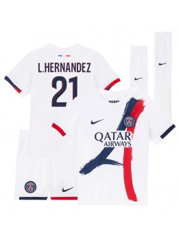 Paris Saint-Germain Lucas Hernandez #21 Replika Borta Kläder Barn 2025-26 Kortärmad (+ byxor)
